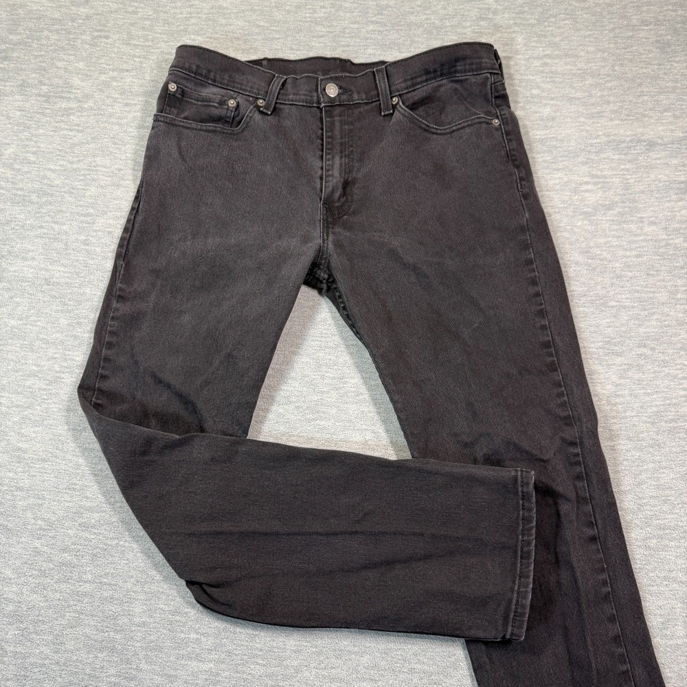 Levis 511 Jeans Mens 34x30 Black Straight Stretch Medium Wash Mid Rise Denim‎